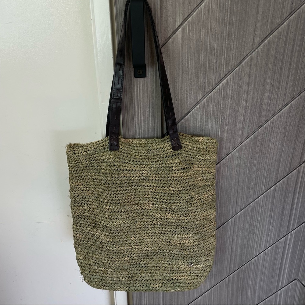 flora bella vintage woven, straw, bag medium size